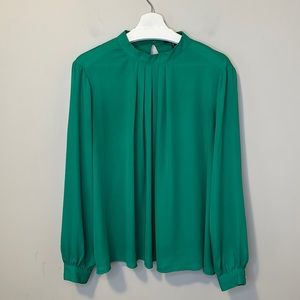 Primark Green Blouse with Pleated Front Detail